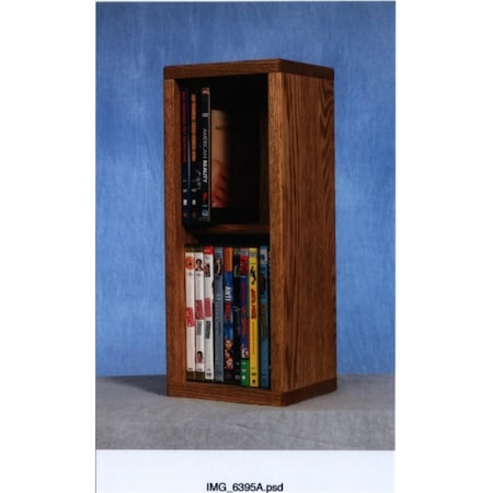 Wood Shed Solid Oak 2 Row Dowel DVD Cabinet Tower 215